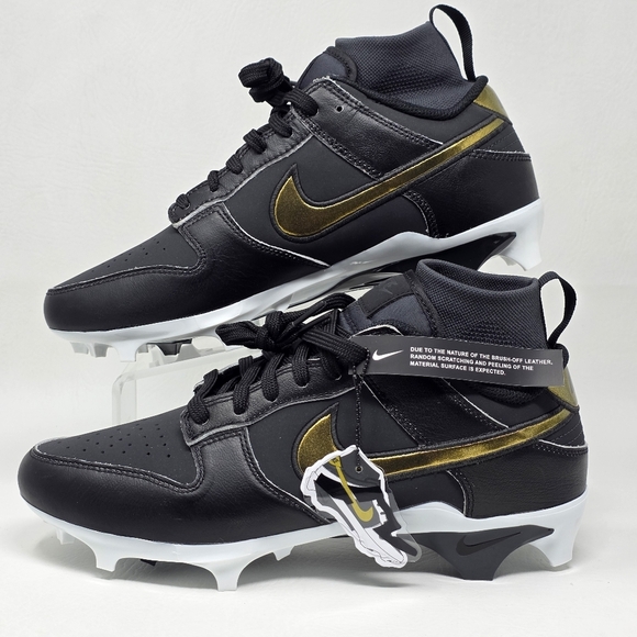 Nike Alpha Menace Dunk Gold Black Men’s Size 8.5 Football Cleats HV6923-001 New main image 5